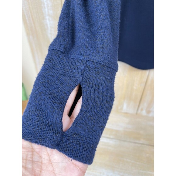 IDEOLOGY Active Women's Blue Heathered Cozy Knit Hoodie Size XS Thumb Holes - Picture 5 of 9